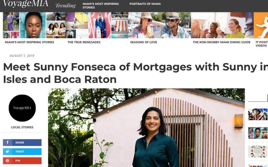 Mortgage Lender Sunny Fonseca Featured in Voyage MIA